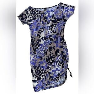 Blue and Black Animal Print Dress